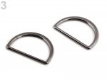 D- Ring Halbring - 25mm flach - schwarz-anthrazit